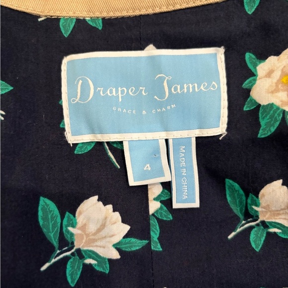 Draper James Tan Pea Coat with Classic Collar and Structured Shoulders - Picture 6 of 7